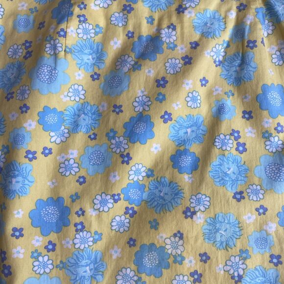 Lilly Pulitzer Skirt 4 Embroidered Trim Lions & Flowers Yellow Blue - Picture 3 of 6